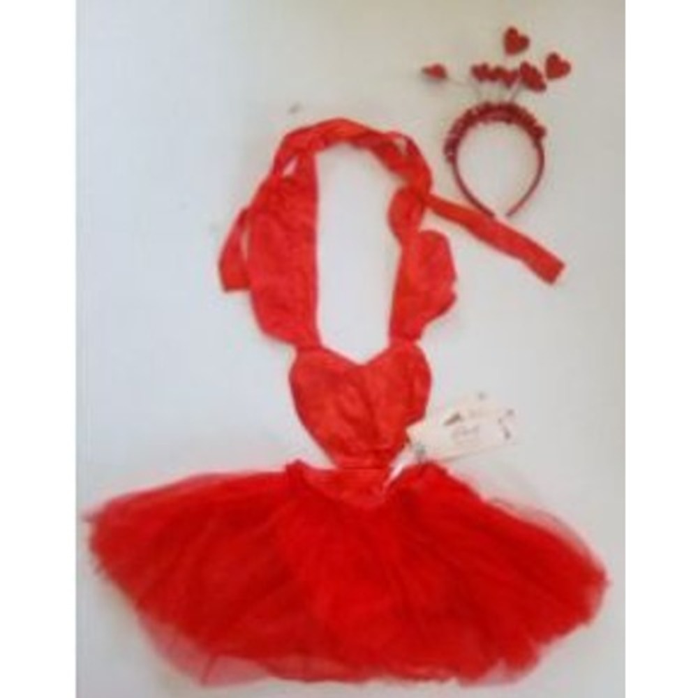 Ibtom Castle Red Heart Tutu Romper & Headband Set Toddler Girls size 4/Costume